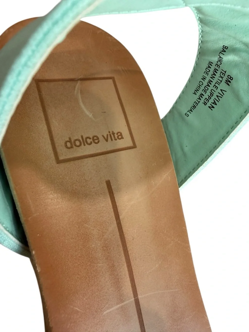 Dolce Vita Vivian Mint‎ and leopard -Print Ankle Strap Sandals